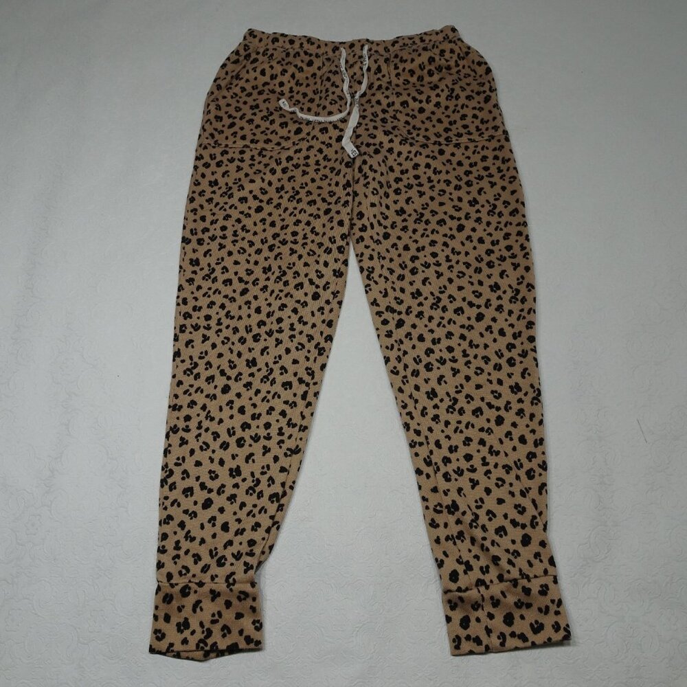 Nine West Sleepwear Size M Leopard Animal Print Lounge Cozy Drawstring Pants